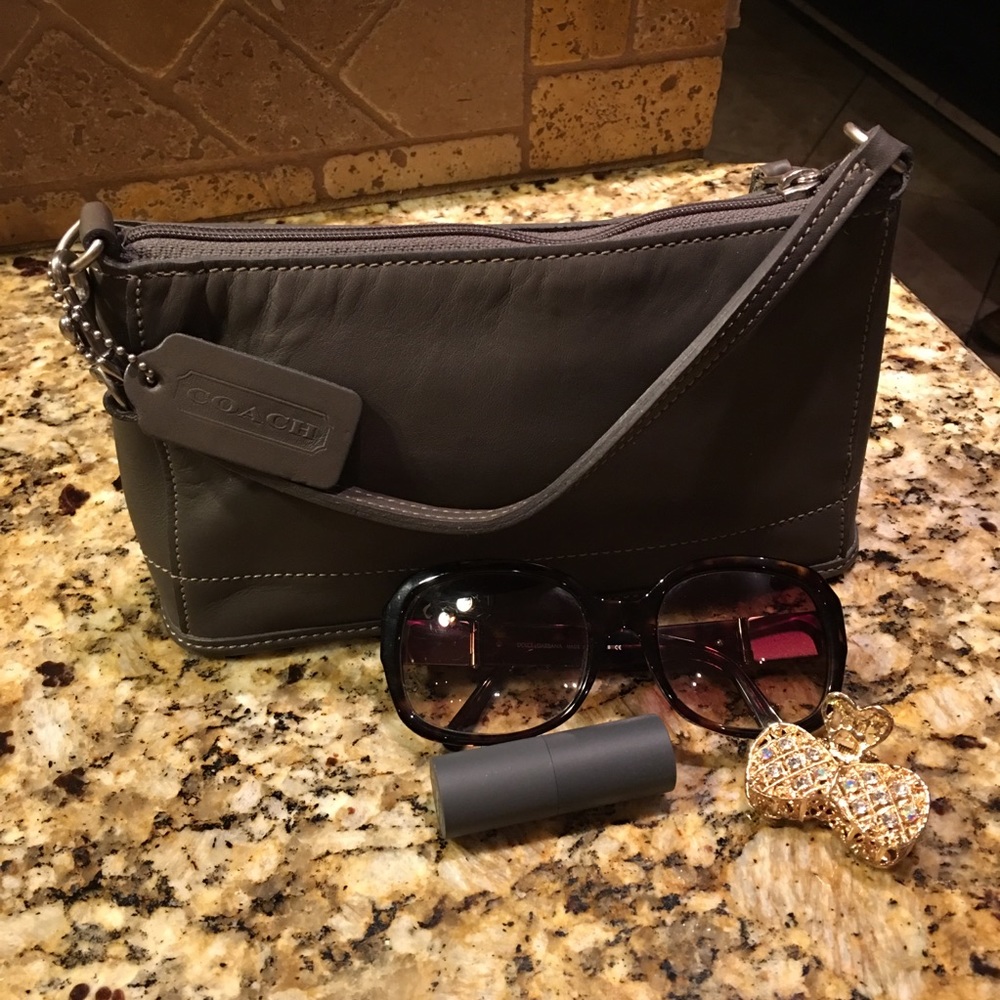 COACH wristlet leather